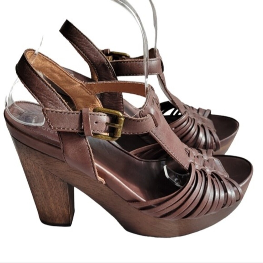 Corso Como Hiho Leather Platform Sandals, Sz 7.5, Brown, Excellent Condition EUC - Picture 7 of 14